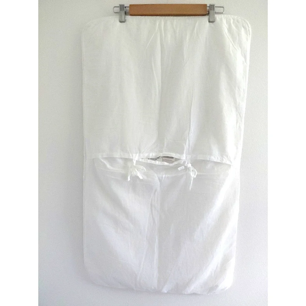 Joie Pillow Sham Set 2 Quilted Tie Back White KING Cottagecore Country Coastal